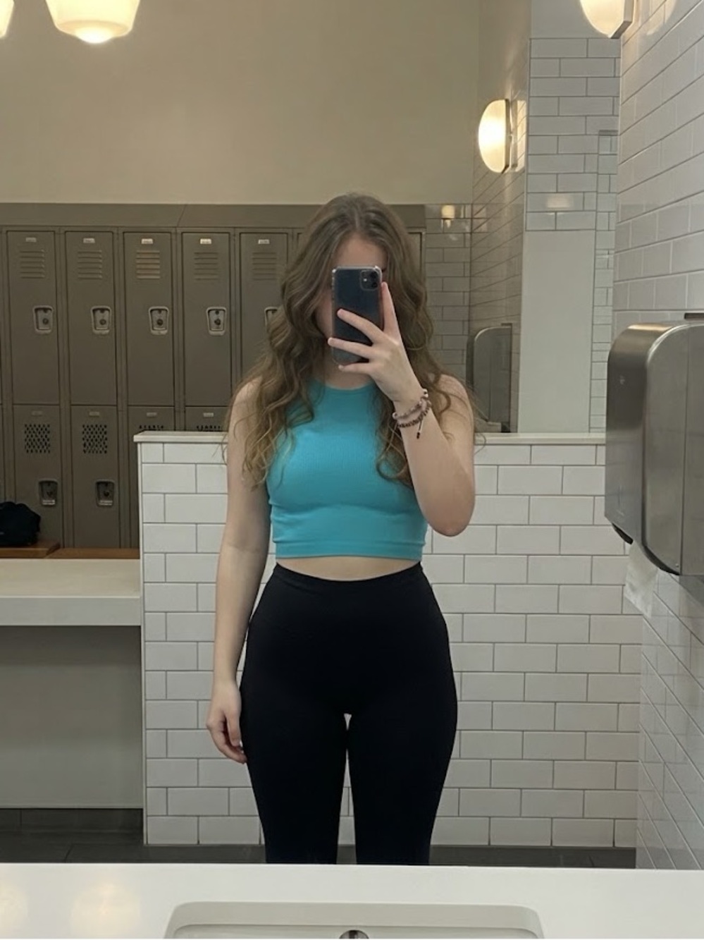 Turquoise Ribbed High-Neck Crop Tank - Picture 4 of 4